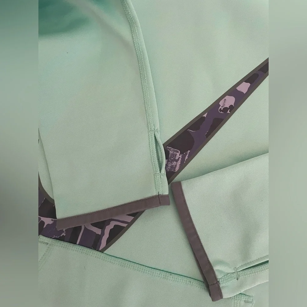 Nike teal Hoodie with thumb holes and funnel neck